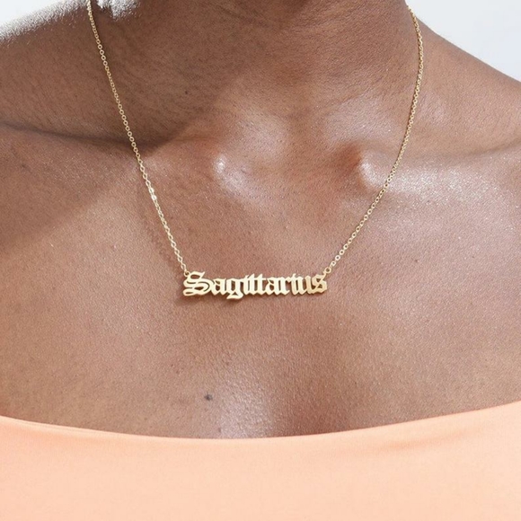 Sagittarius zodiac gold necklace - Picture 2 of 3